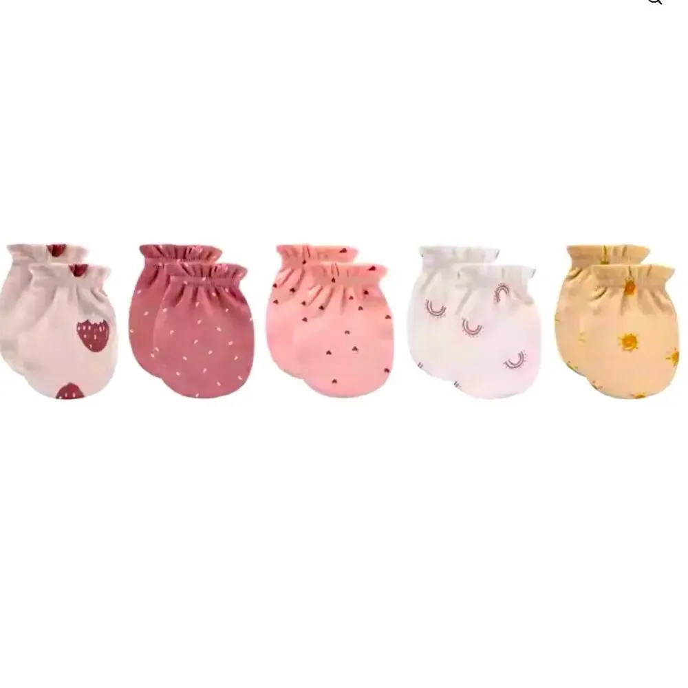 New Adorable Pink and Yellow Baby Mittens Set New
